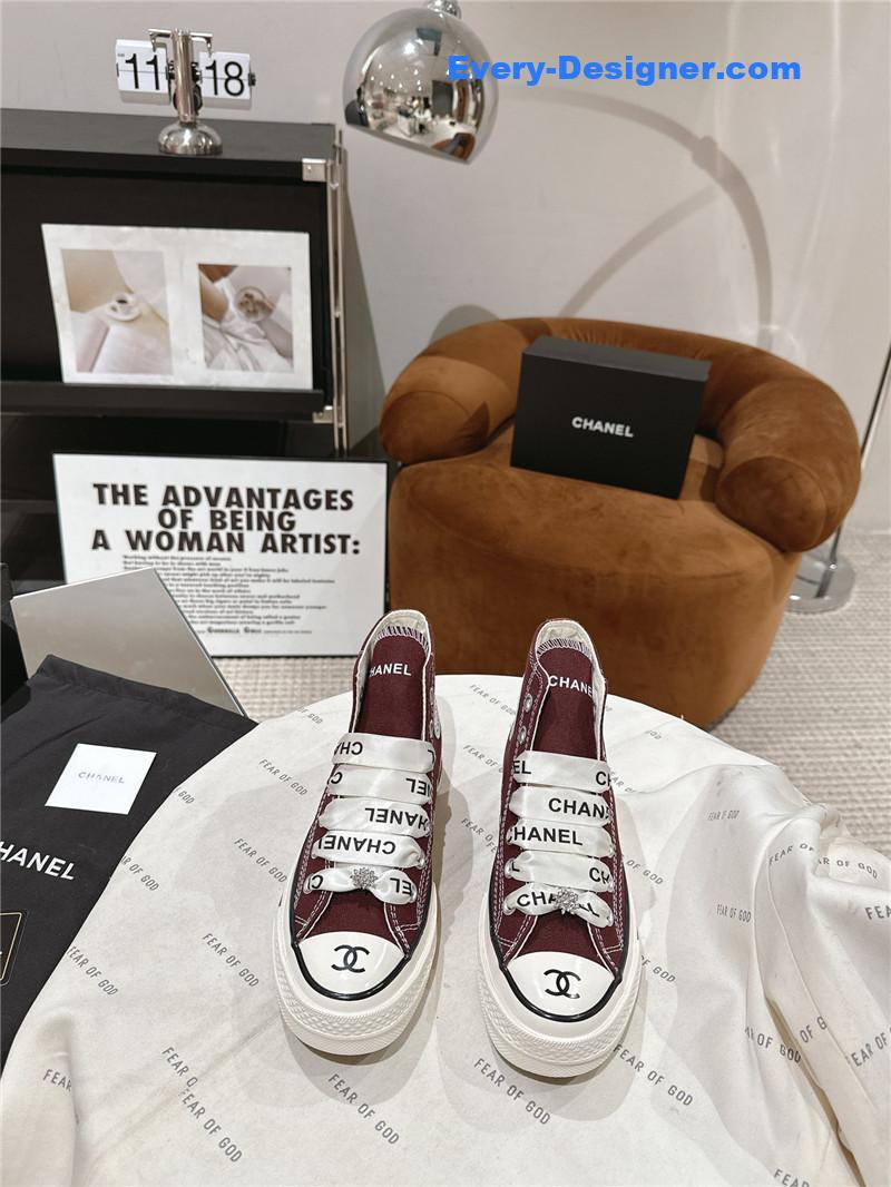 Ch**el co-branded converse canvas shoes