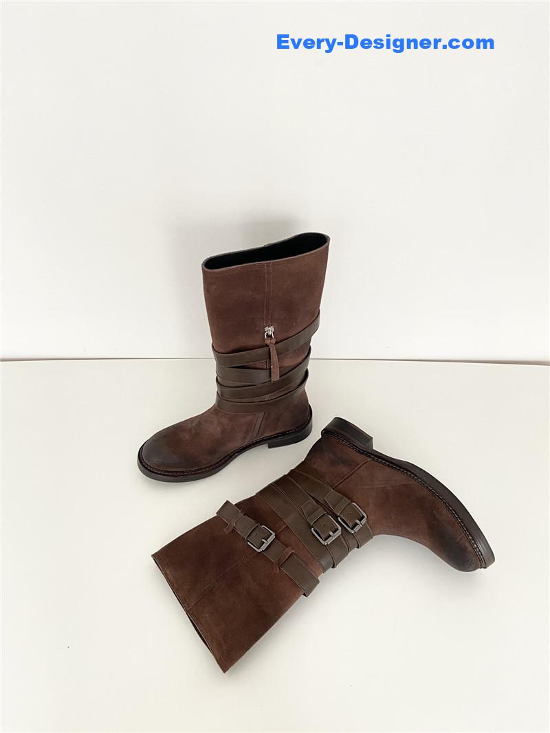 Miu Miu Women’s Motorcycle Suede Leather Boots