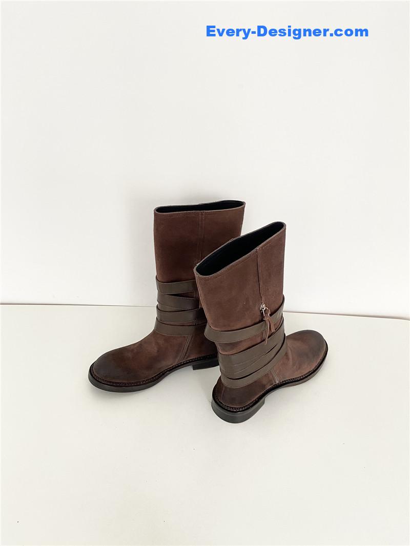 Miu Miu Women’s Motorcycle Suede Leather Boots