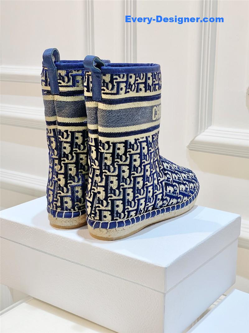 D10r blue velvet monogram granville flat espadrille boots