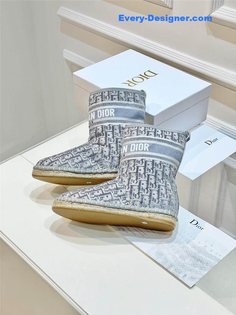 D10r gray velvet monogram granville flat espadrille boots
