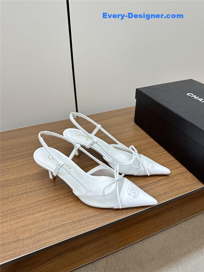Ch**el pointed bow mesh sexy sandals