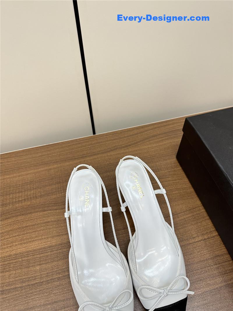 Ch**el pointed bow mesh sexy sandals