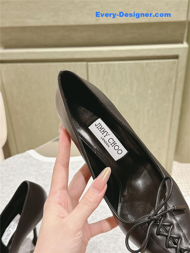 J1m*y Ch00 scarlett 50 black nappa leather pumps