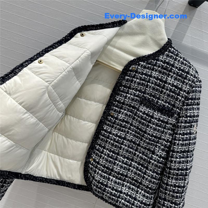 Moncler tweed woven jacket down jacket replicas clothes