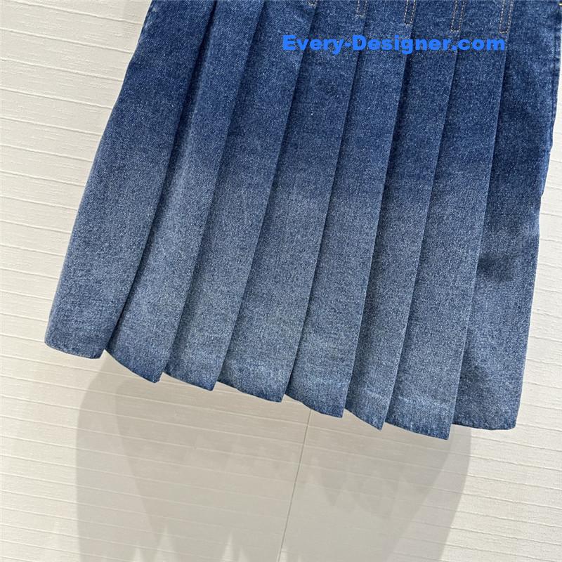 D10r floral denim pleated skirt replica d&g clothing