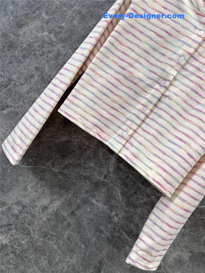 M1um1u striped single-breasted small coat replica designer clothes