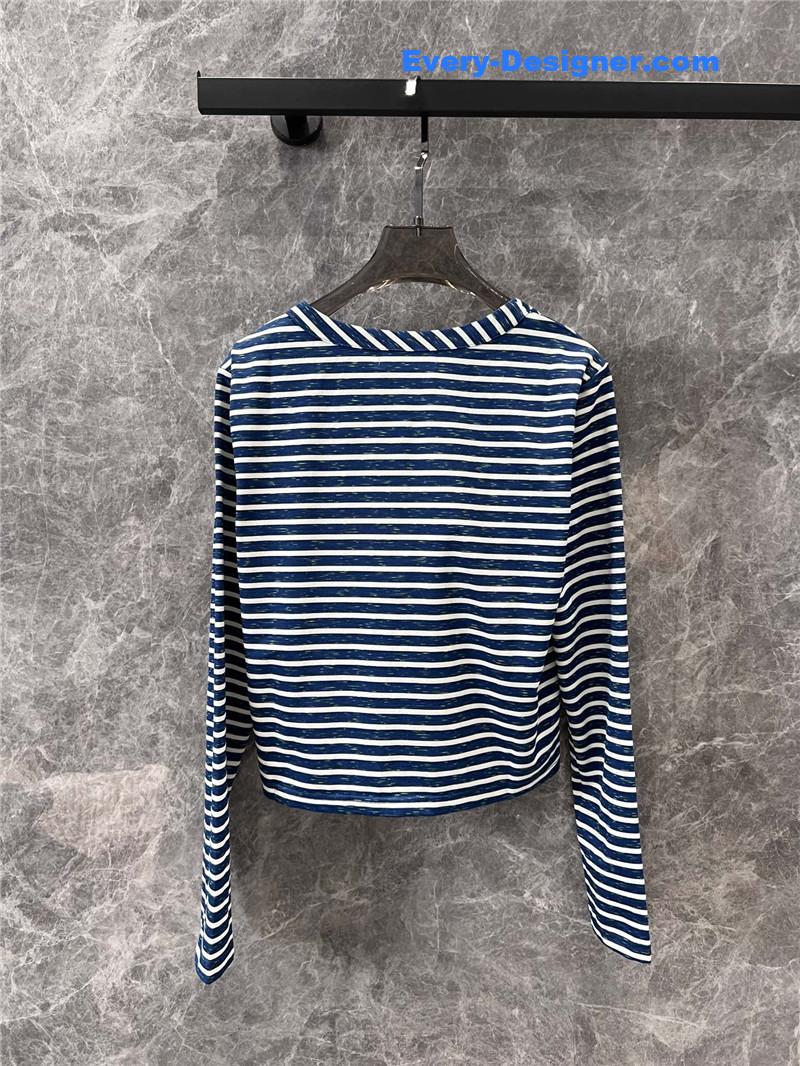 M1um1u striped single-breasted small coat replica designer clothes