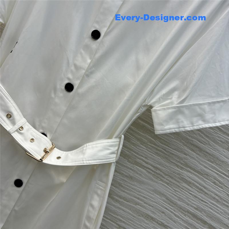 D10r lapel shirt-style button-down white dress replica clothes