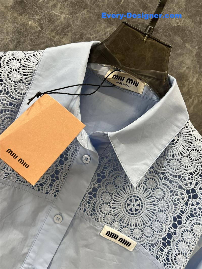 M1um1u hollow long-sleeved shirt replica clothes