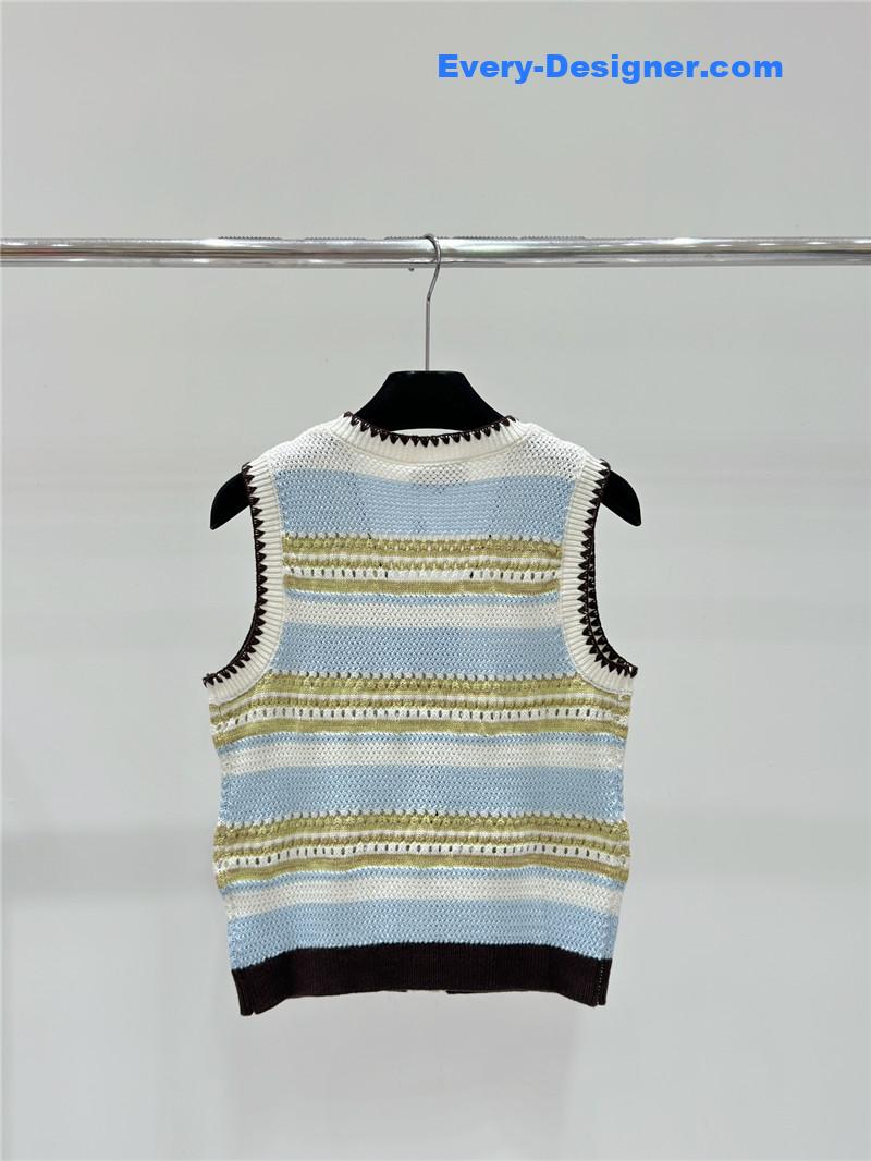 Ch**el knitted v-neck vest replica d&g clothing