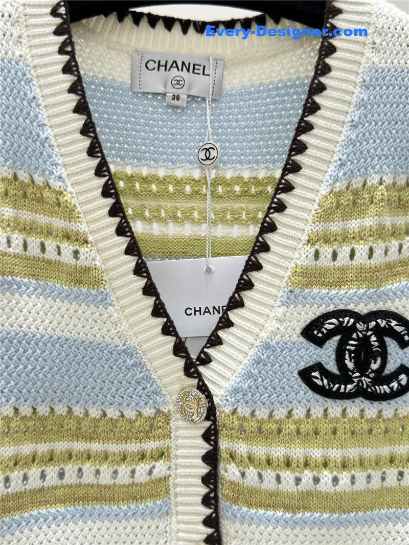 Ch**el knitted v-neck vest replica d&g clothing