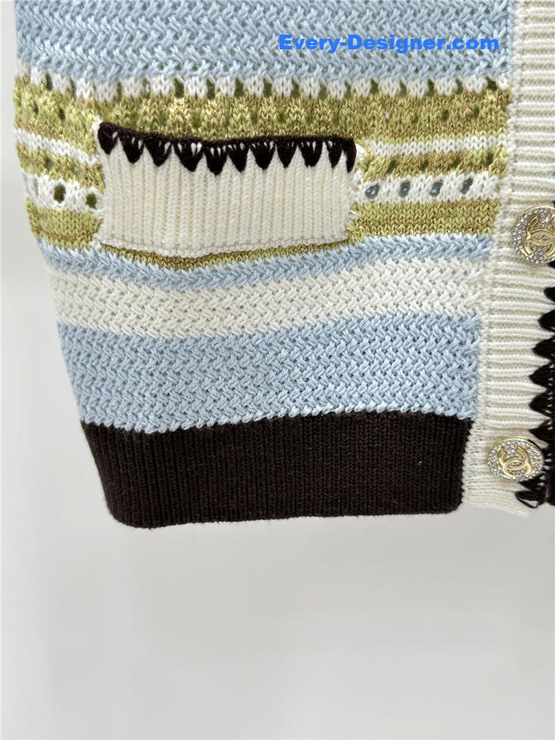 Ch**el knitted v-neck vest replica d&g clothing