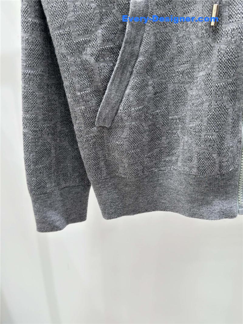 D10r jacquard knitted hooded cardigan replica designer clothes