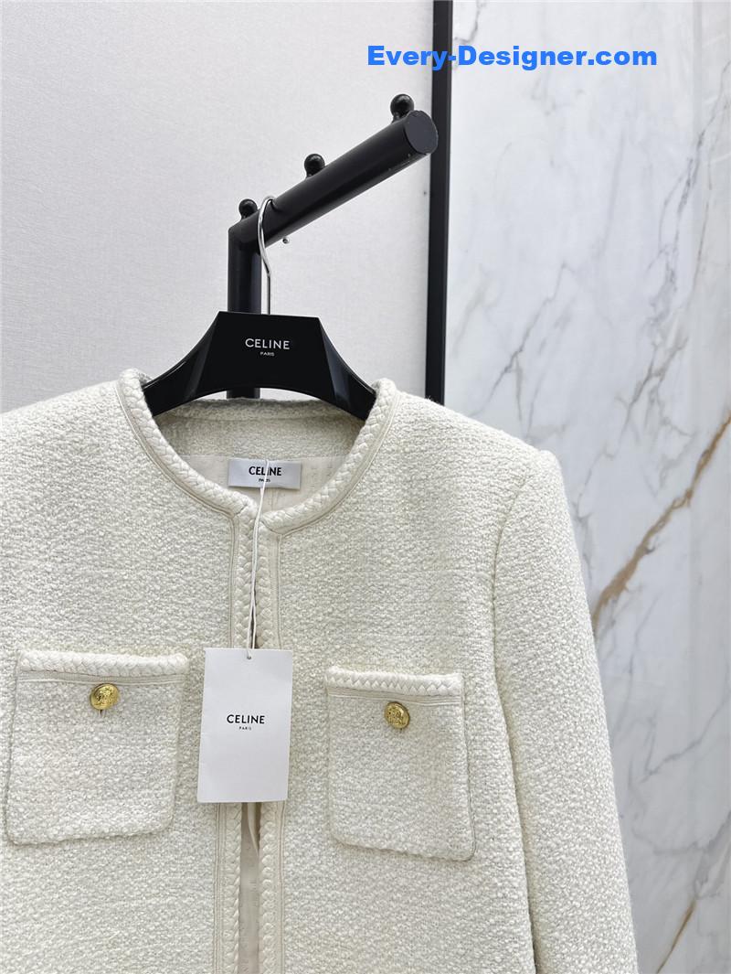 Ce1i*e cream white woven coat replica designer clothes
