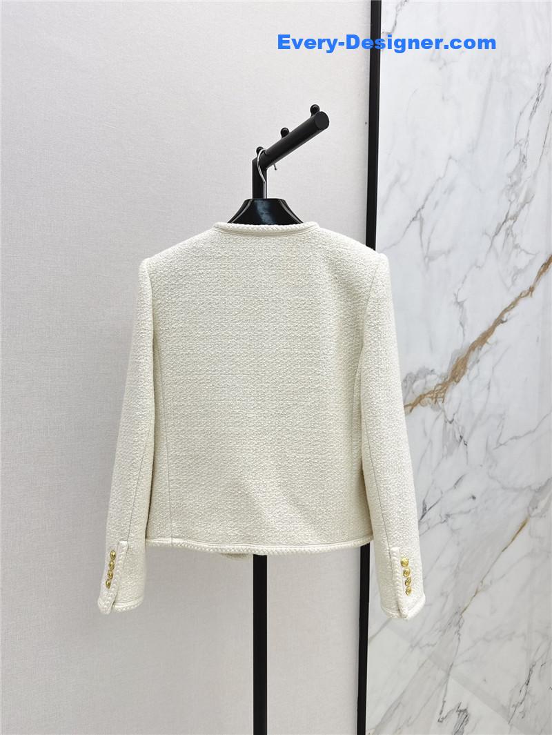 Ce1i*e cream white woven coat replica designer clothes