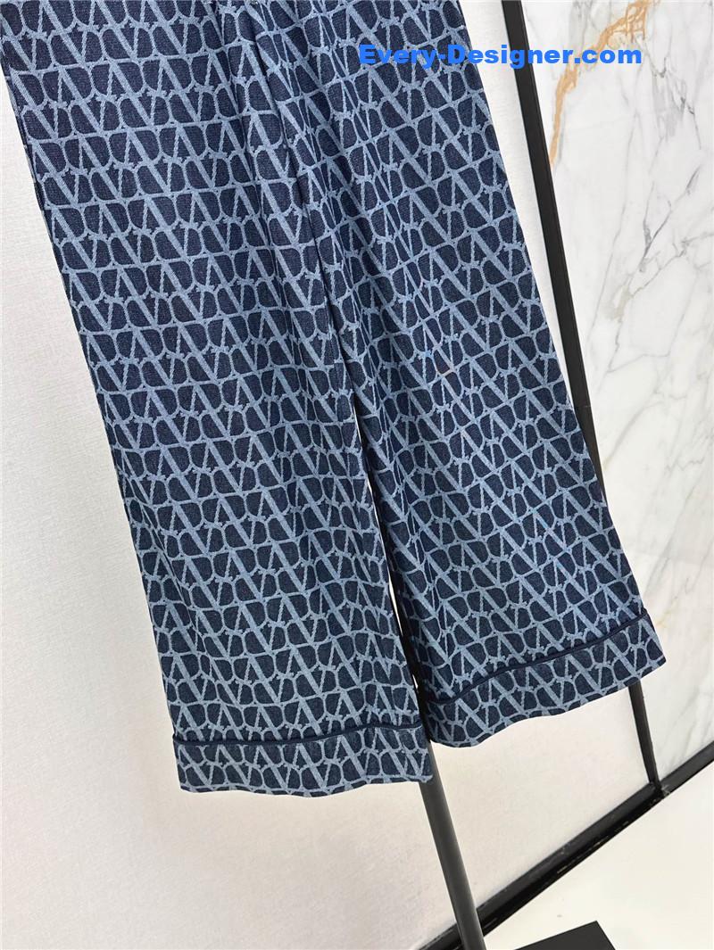 Va1e*ntin0 v jacquard denim trousers replica clothing sites