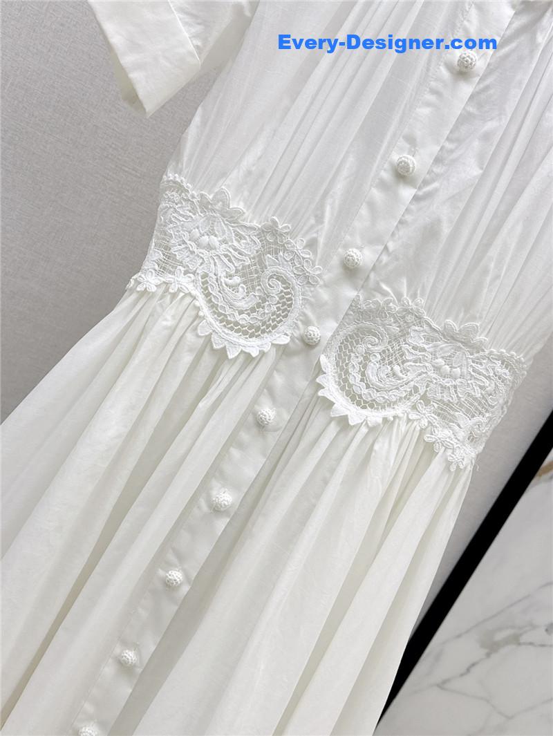 Zimm cashew embroidery hollow long dress replicas clothes