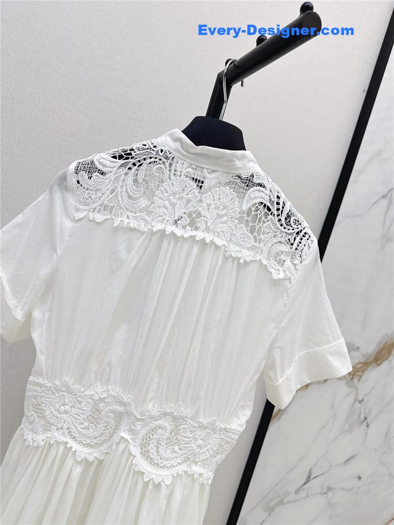 Zimm cashew embroidery hollow long dress replicas clothes