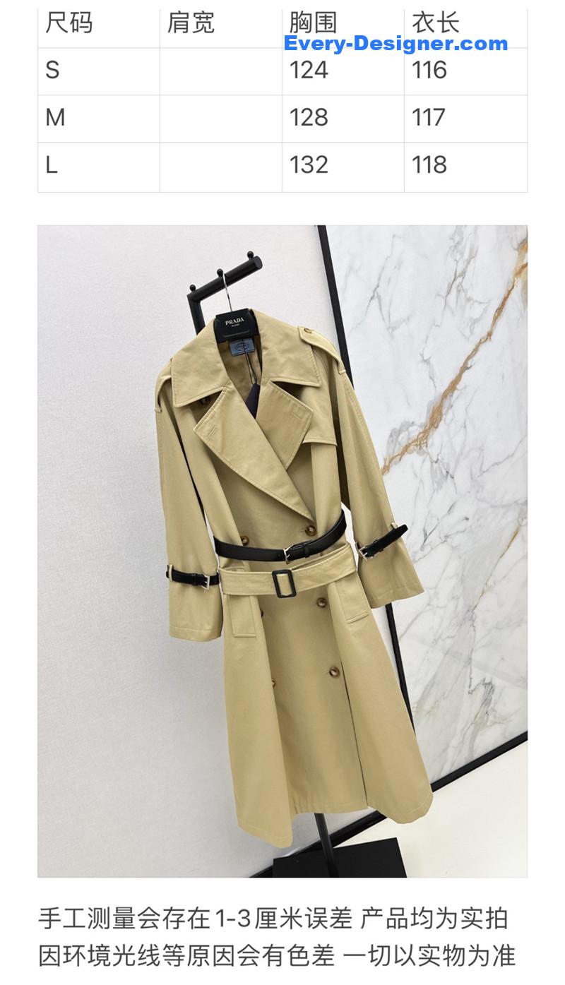 Pra*a waisted long trench coat replica clothing sites