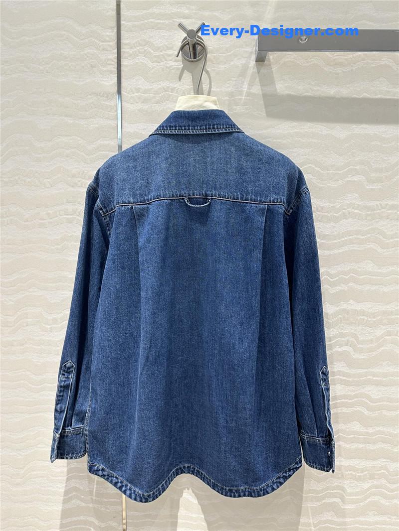 Va1e*ntin0 3d floral denim shirt jacket replica clothes