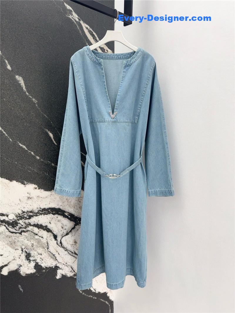 Va1e*ntin0 vintage denim maxi skirt replica d&g clothing