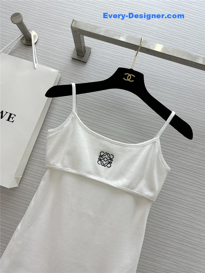 L0ew* logo embroidered fake two piece suspenders replica clothing