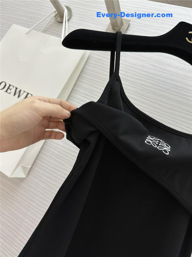 L0ew* logo embroidered fake two piece suspenders replica clothing