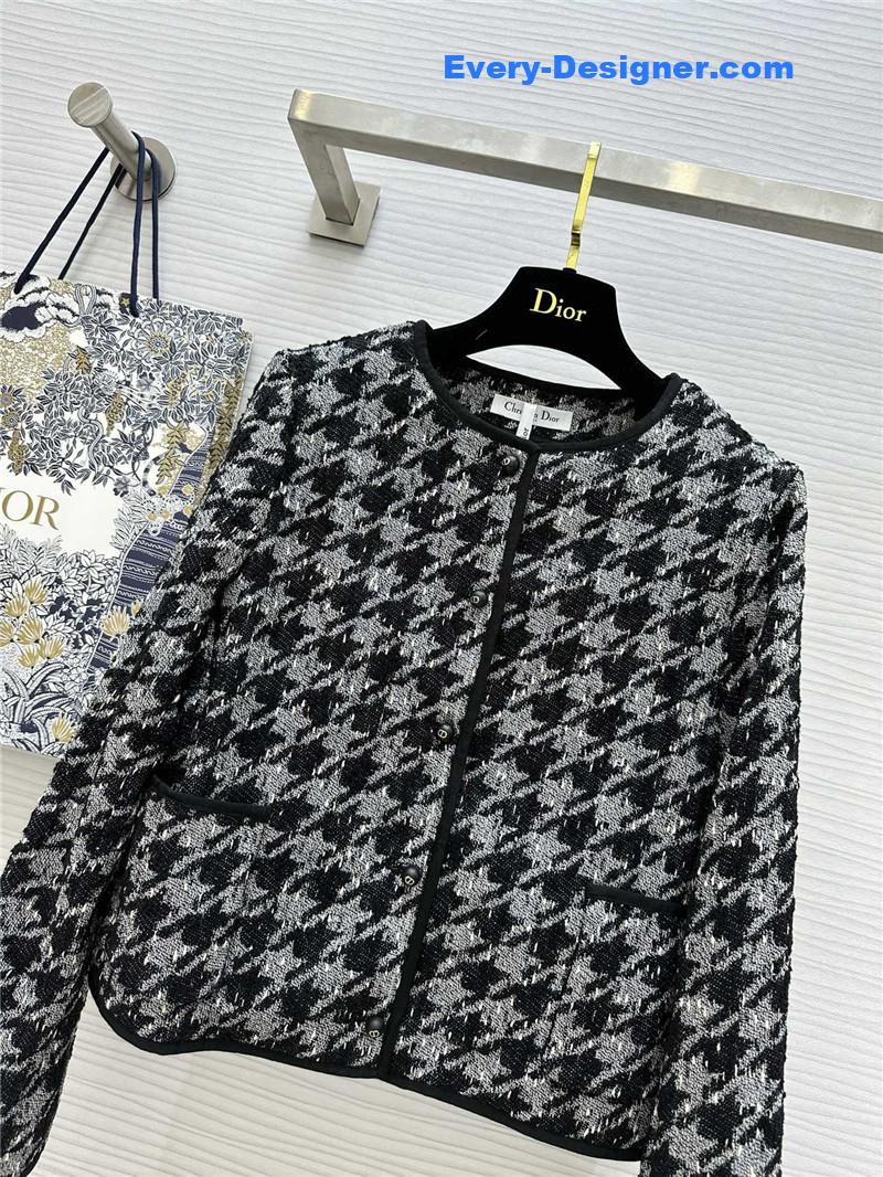 D10r houndstooth ribbon woven jacket replica designer clothes