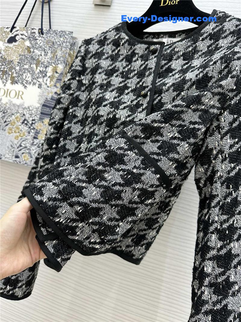 D10r houndstooth ribbon woven jacket replica designer clothes