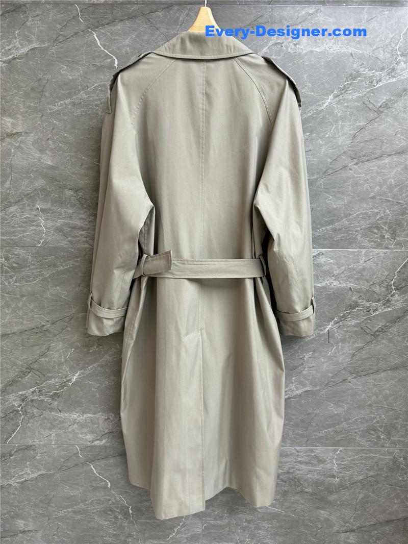 M1um1u double-breasted long trench coat replicas clothes
