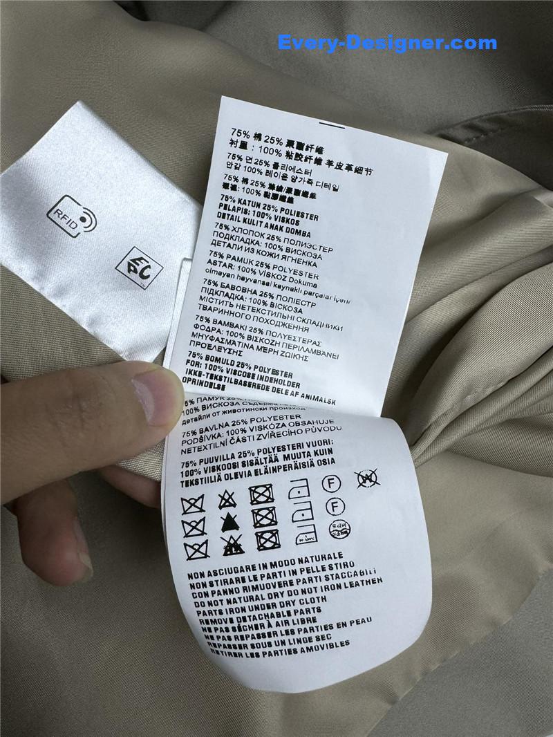 M1um1u double-breasted long trench coat replicas clothes