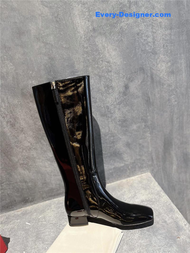 Va1e*ntin0 garavani vlogo patent leather knee-high boots