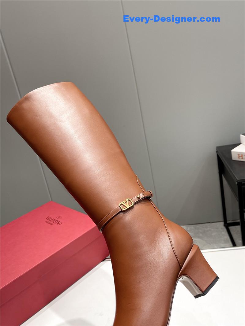 Va1e*ntin0 garavani tan-go keen high boots in brown