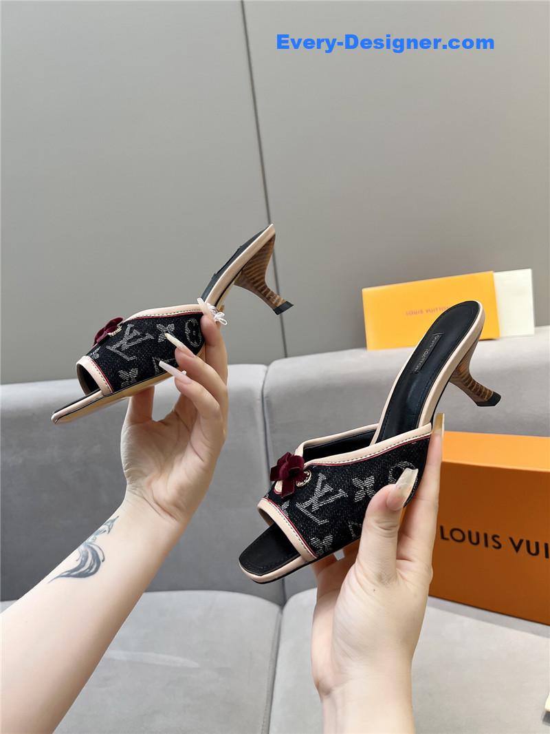 l0vis Vvtt0n neo revival mules monogram denim black