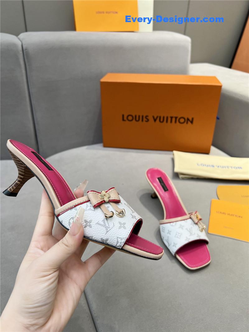 l0vis Vvtt0n neo revival mules pink and silver printed calfskin