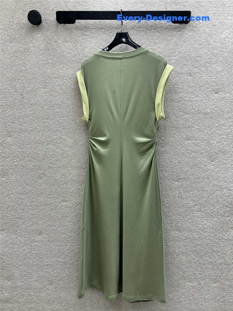 Pra*a contrast color hem flying dress replicas clothes