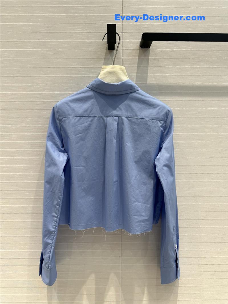 L0ew* hollow embroidery short shirt replica clothing sites
