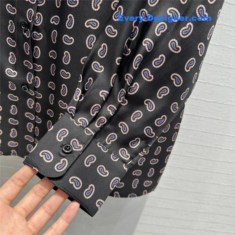 Pra*a cashew print silk shirt replicas clothes