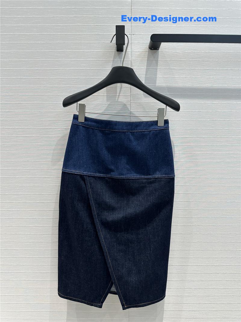 F**di colorblock denim long skirt replica d&g clothing