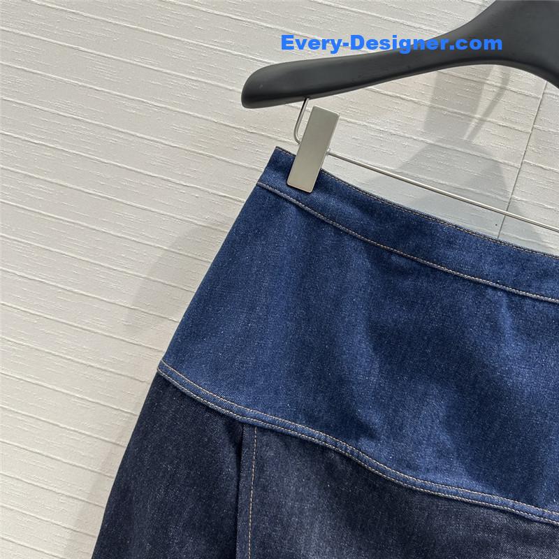 F**di colorblock denim long skirt replica d&g clothing