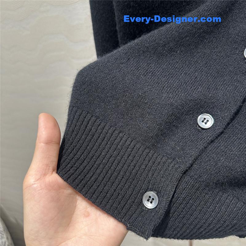 M1um1u letter cashmere lapel cardigan small coat replicas clothes
