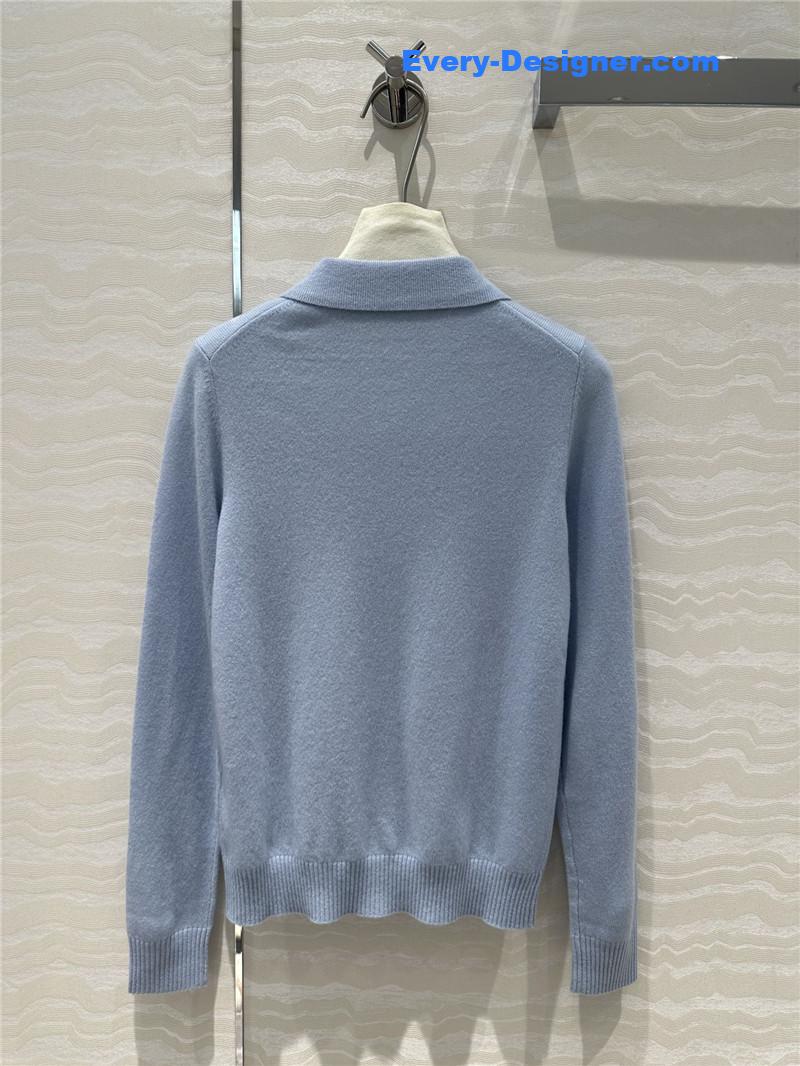 Miu Miu Light Blue Cashmere Cardigan