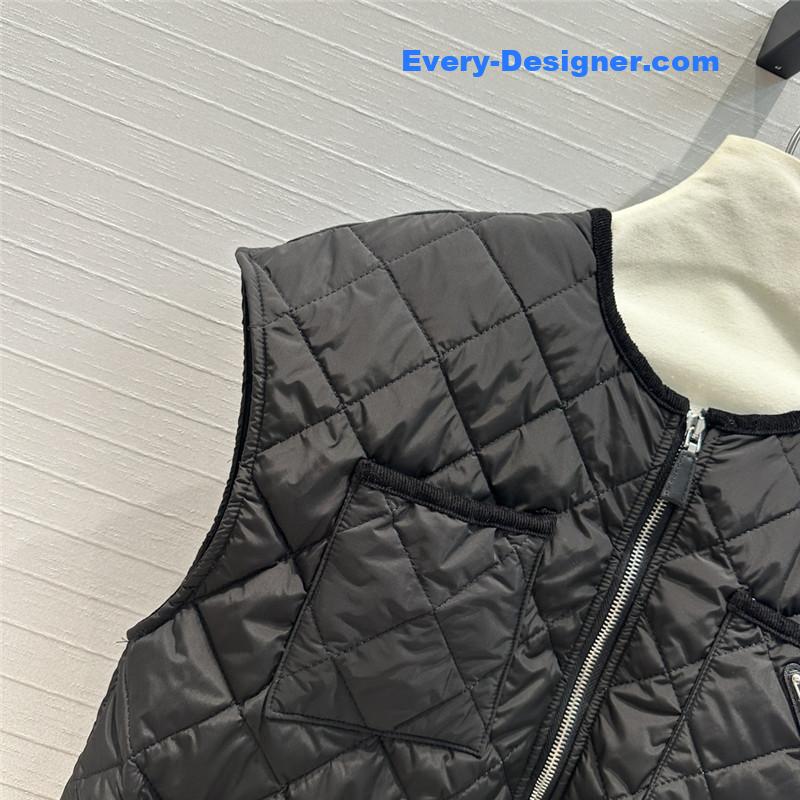 Pra*a quilted vest jacket replica clothes