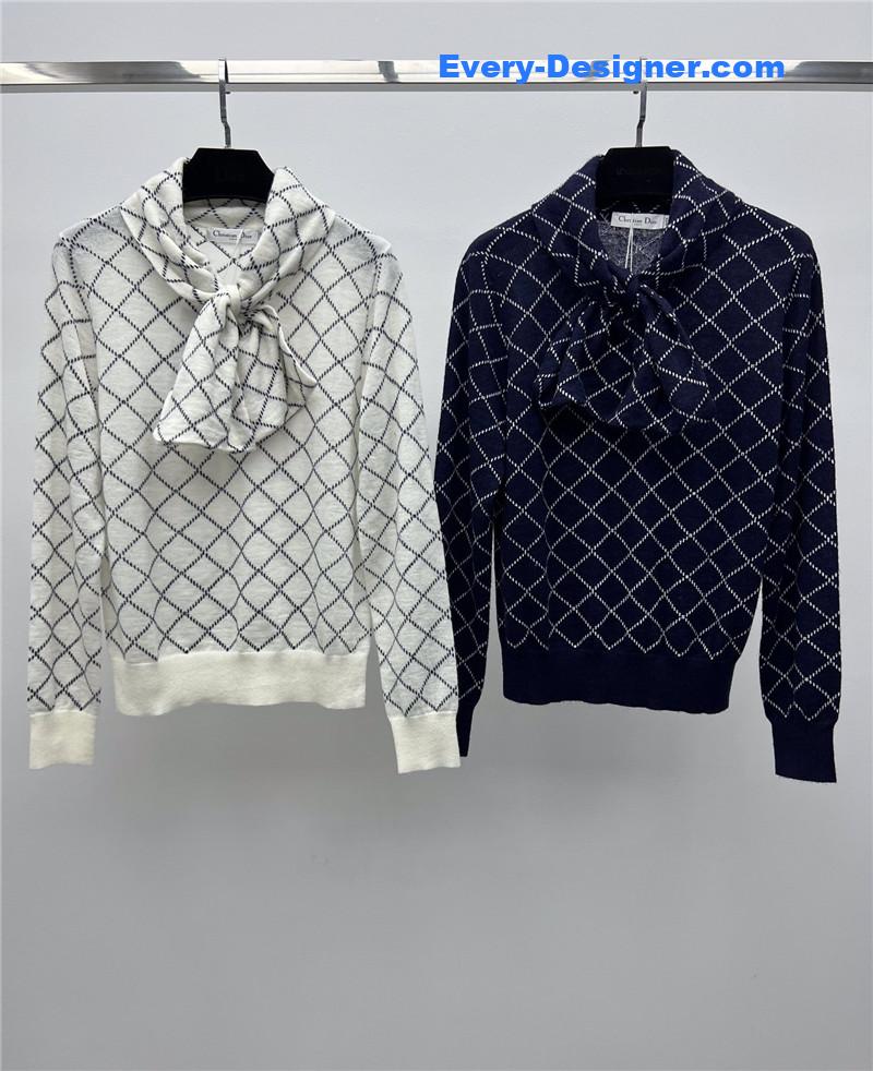 d10r bow D1am0nd sweater replicas clothes