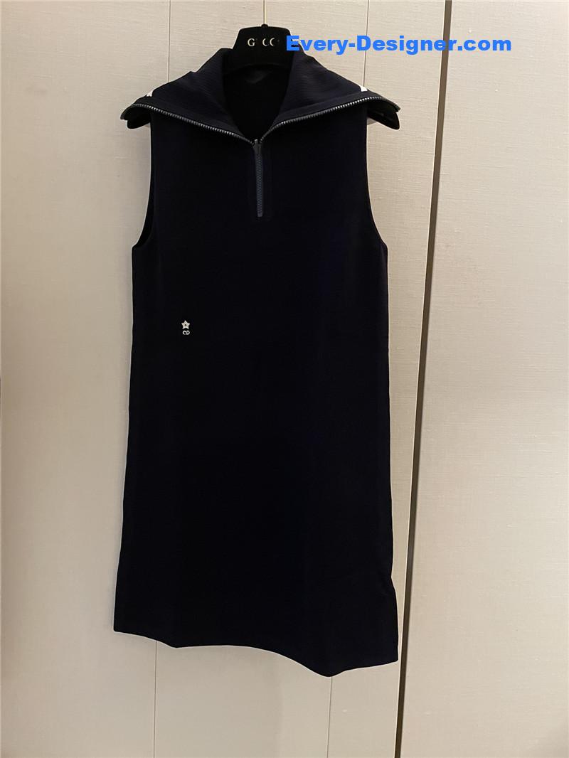 D10r navy collar knitted dress cheap replica designer clothes