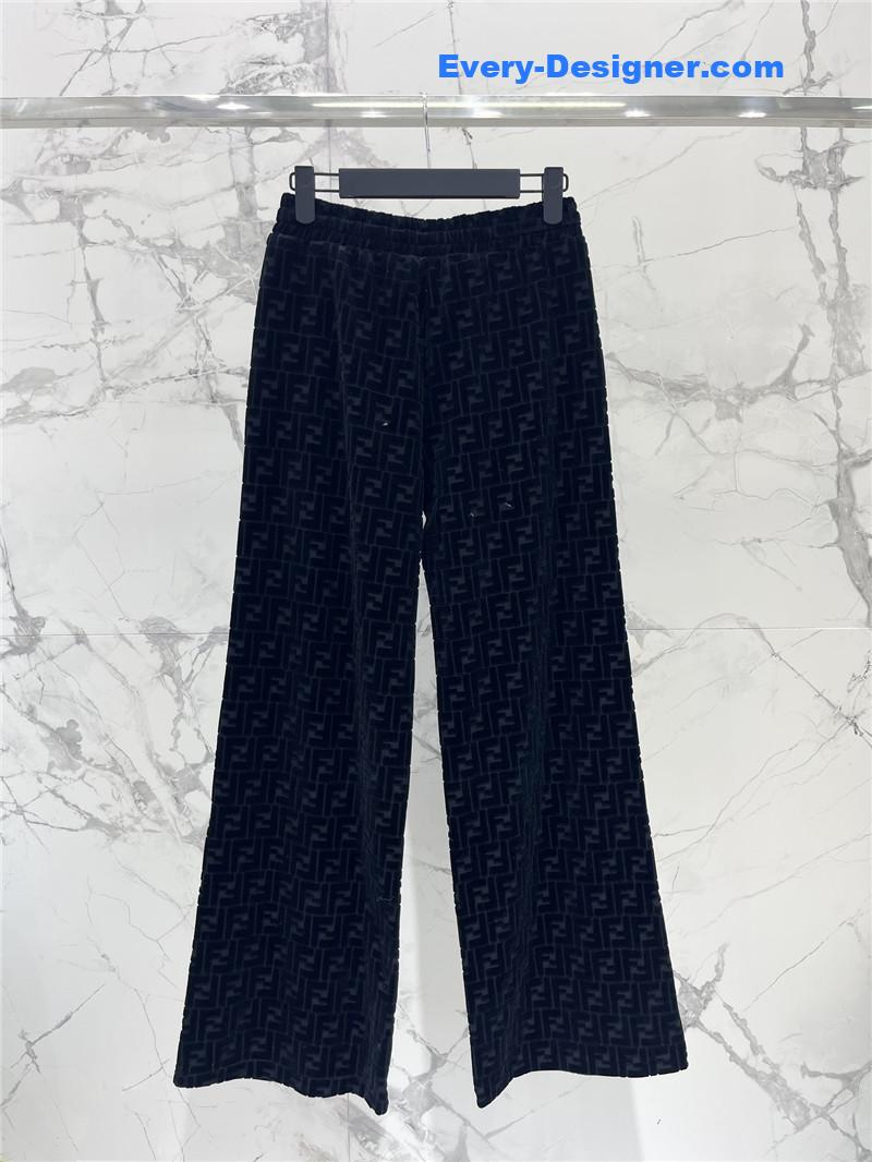 F**di slim letter jacquard casual pants replica clothing sites