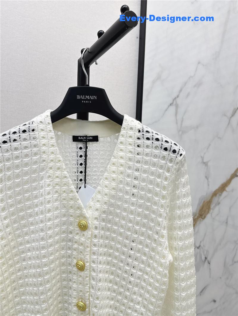 Balmain hollow knit cardigan replica clothes