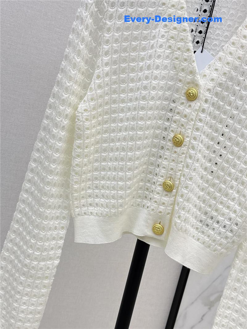 Balmain hollow knit cardigan replica clothes