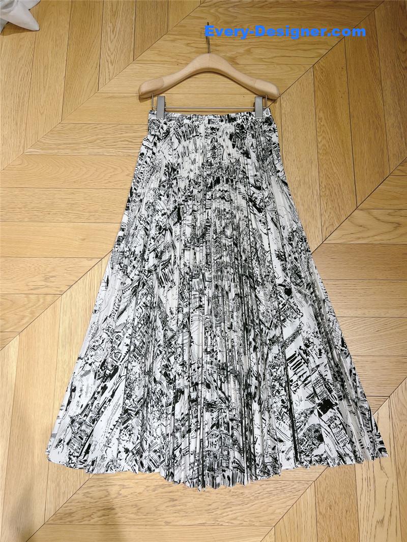D10r ink paris city pleated skirt replica clothes